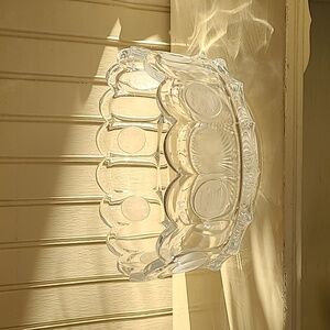 Vintage Fostoria Liberty Bell Coin Glass Bowl